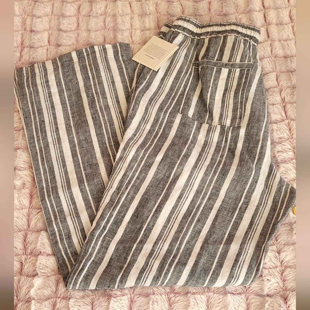 EllenTracy striped wide leg pants, M